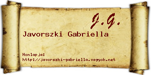 Javorszki Gabriella névjegykártya